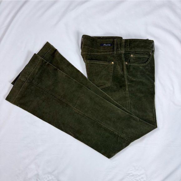 Level 99 Denim - Level 99 Dark Army Green Velvet Wide Leg Flare Pants Size 29